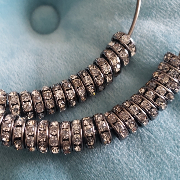 Rhinestone Diamond Hoops - Picture 2 of 2
